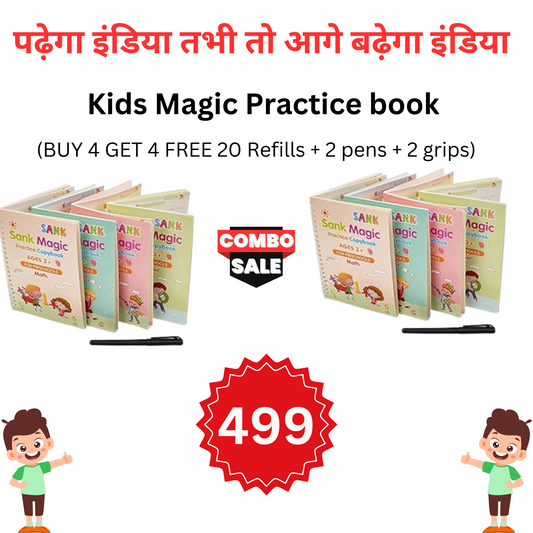 Magic Practice Copybook - Buy 4 Books Get 4 Free + 2000 Free Worksheets - Hetro