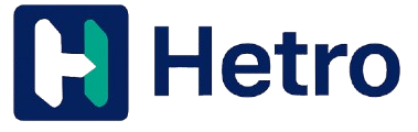 Hetro logo with a blue and green design